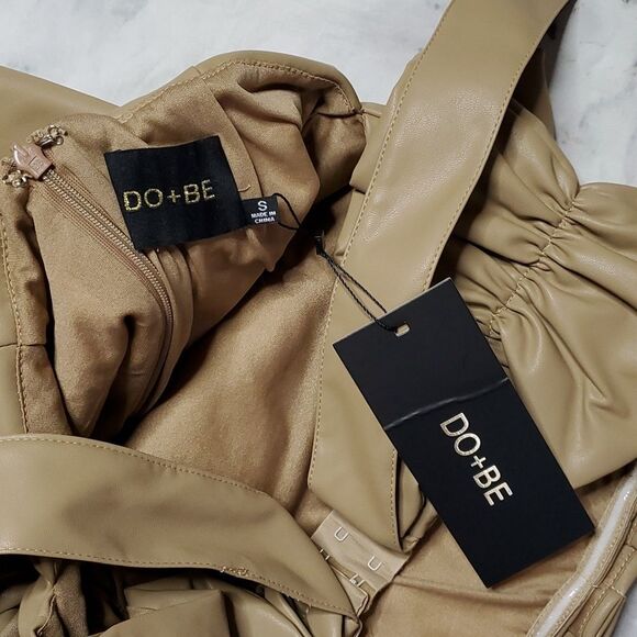 Do+Be Tan Faux Leather Mini Dress - Picture 4 of 5